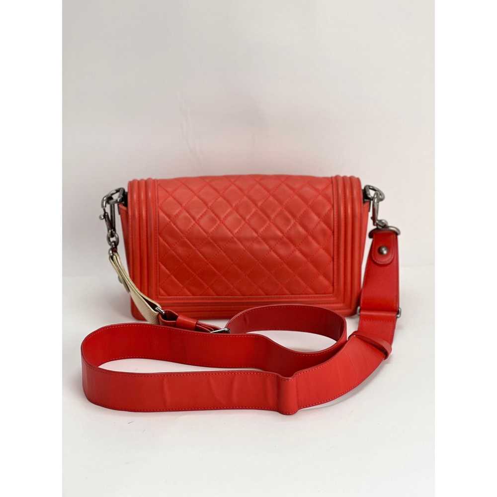 CHANEL Lambskin Quilted Medium Boy Red Flap Bag - image 2