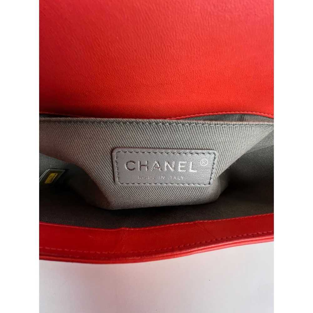 CHANEL Lambskin Quilted Medium Boy Red Flap Bag - image 3