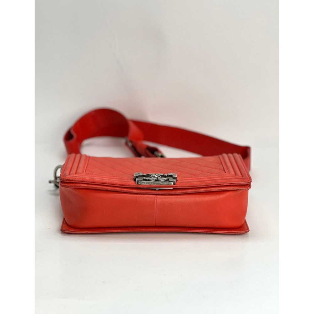 CHANEL Lambskin Quilted Medium Boy Red Flap Bag - image 5