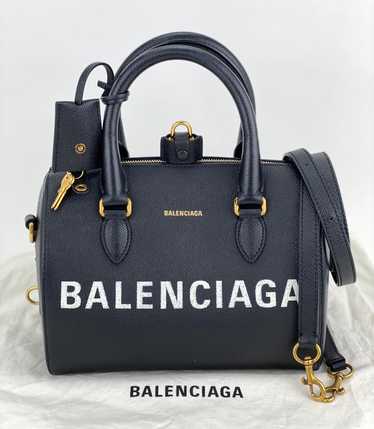 Balenciaga Ville Bowling Small Black Grained Leath