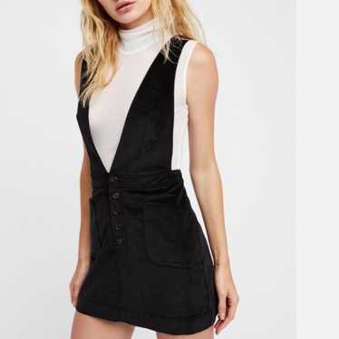 Free People Black Corduroy Pinafore Overall Jumper