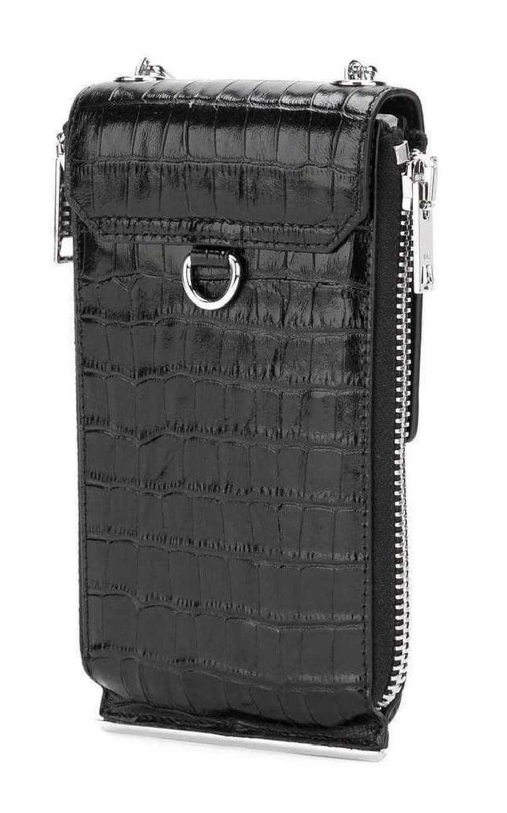 Alexander Wang Black Shoulder Wallet Crocodile Em… - image 3