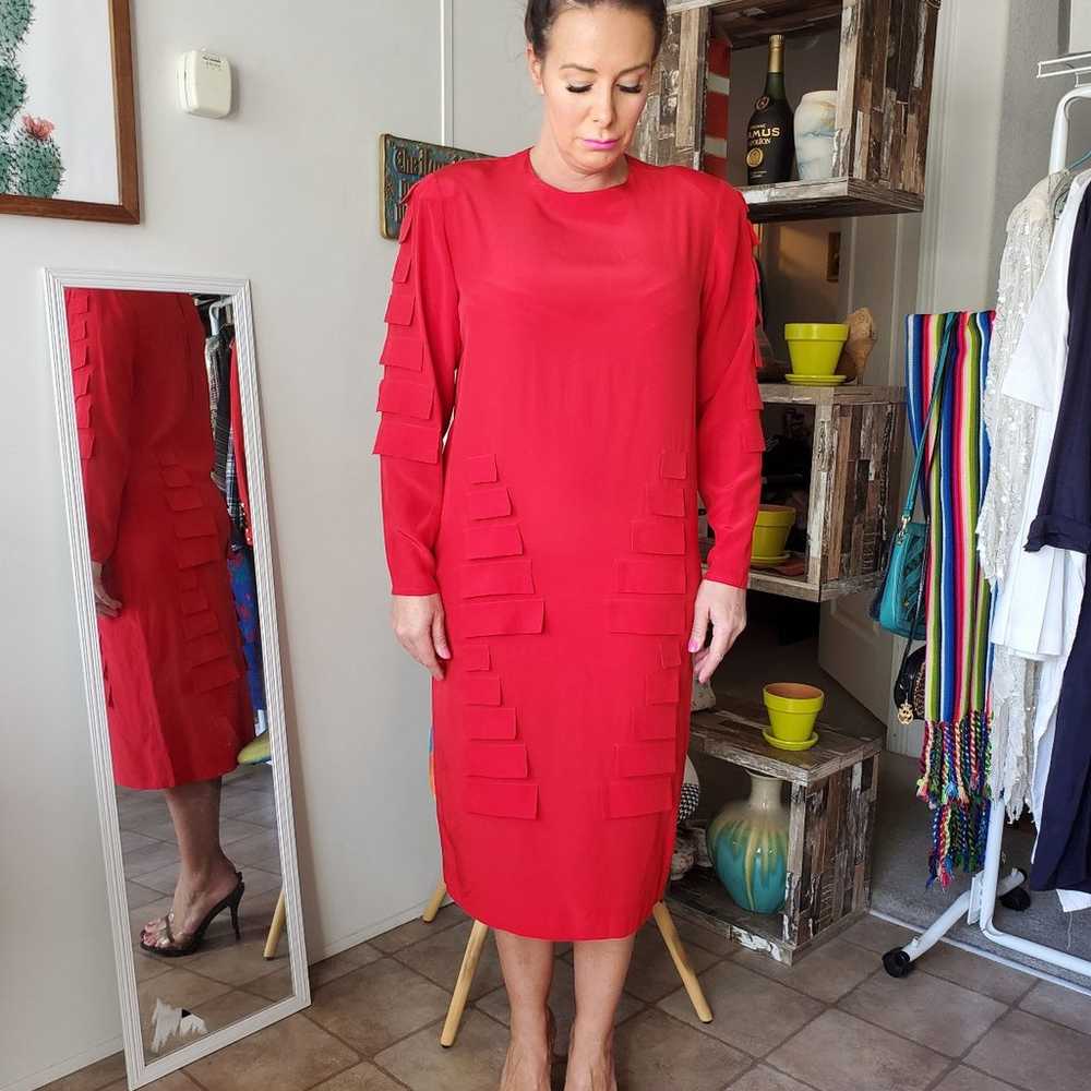 Red Silk Dress - image 1