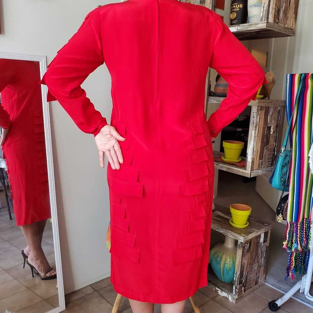 Red Silk Dress - image 2