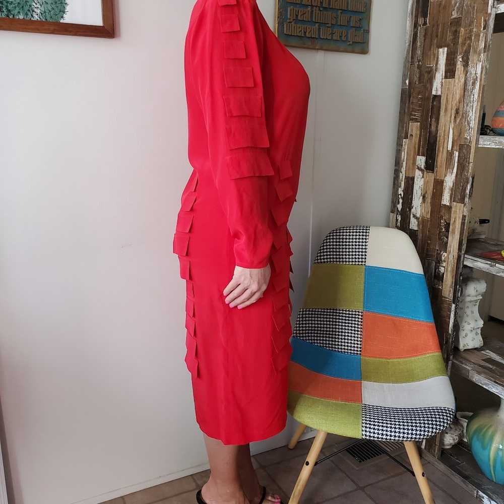 Red Silk Dress - image 3