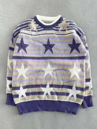 Vintage - STEAL! Y2K Japan Purple Stars Sweater (L