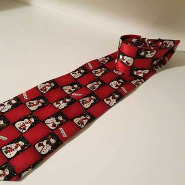 Vintage Hallmark Yule Tie Greetings Red Snowman M… - image 1