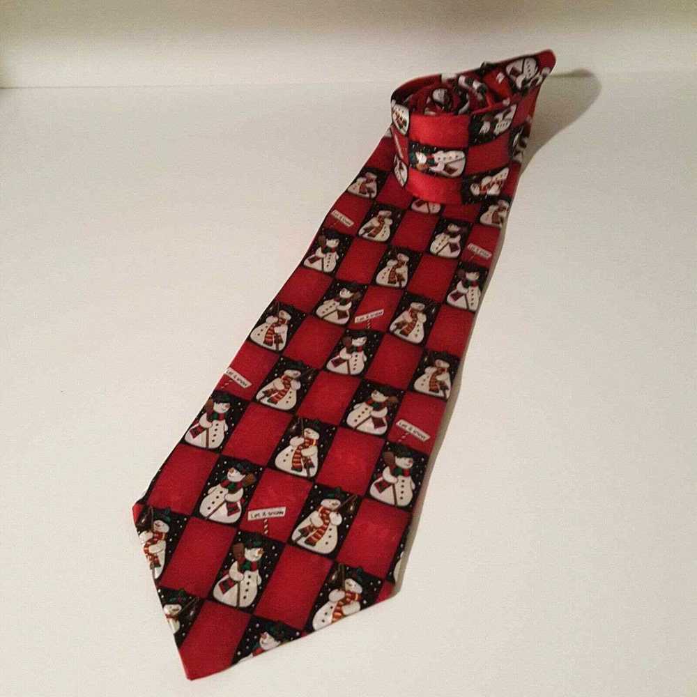 Vintage Hallmark Yule Tie Greetings Red Snowman M… - image 2