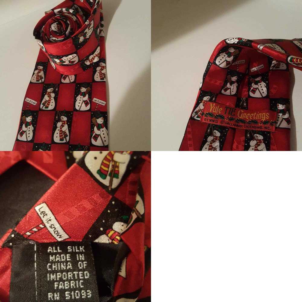 Vintage Hallmark Yule Tie Greetings Red Snowman M… - image 4
