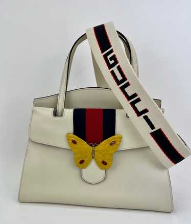 GUCCI Linea Medium Totem Web Stripped Yellow Butte