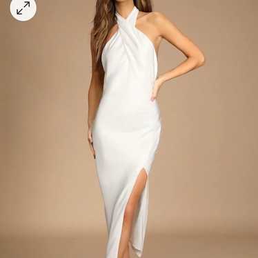 Lulus halter midi white dress