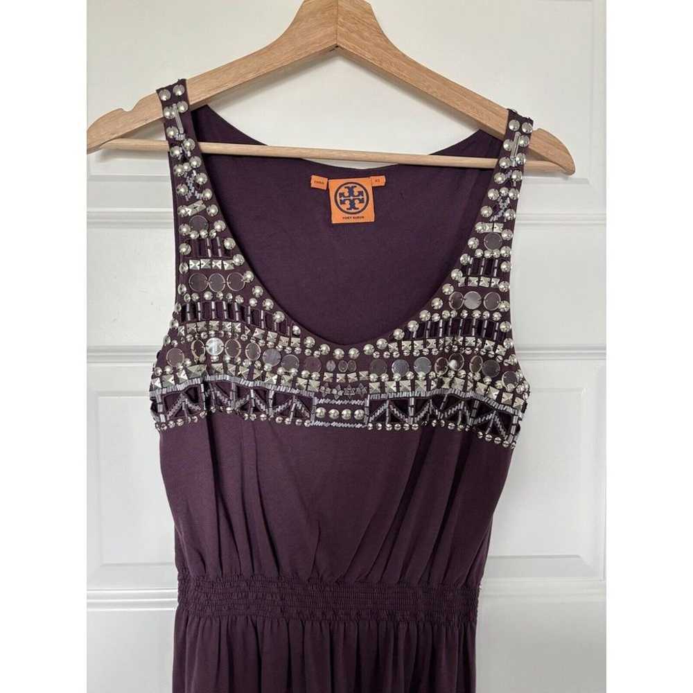 Tory Burch Bornite Embellished Dress Size XS Purp… - image 3