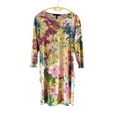 BCBGMAXAZRIA Floral Watercolor Pink Green Spring S
