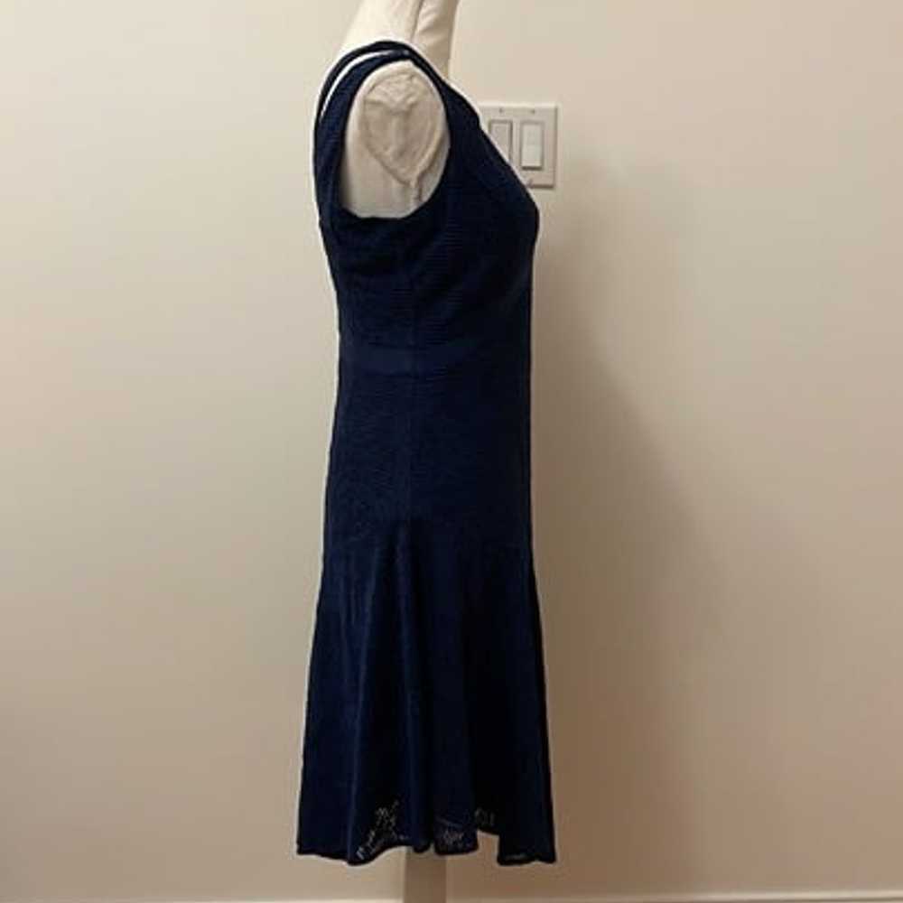 Guess Blue Black V-Neck Flare Asymmetrical Dress … - image 5