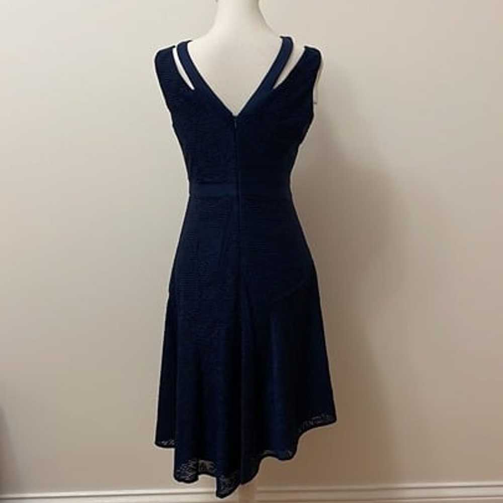Guess Blue Black V-Neck Flare Asymmetrical Dress … - image 6