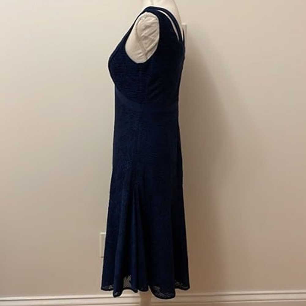 Guess Blue Black V-Neck Flare Asymmetrical Dress … - image 9