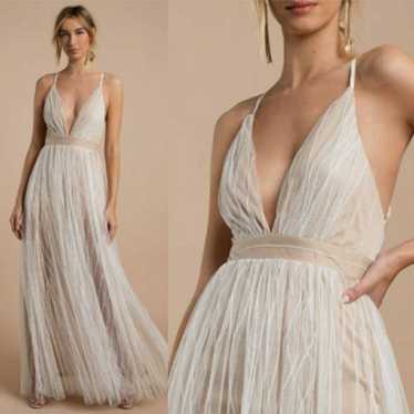 Lilyful white tulle maxi dress