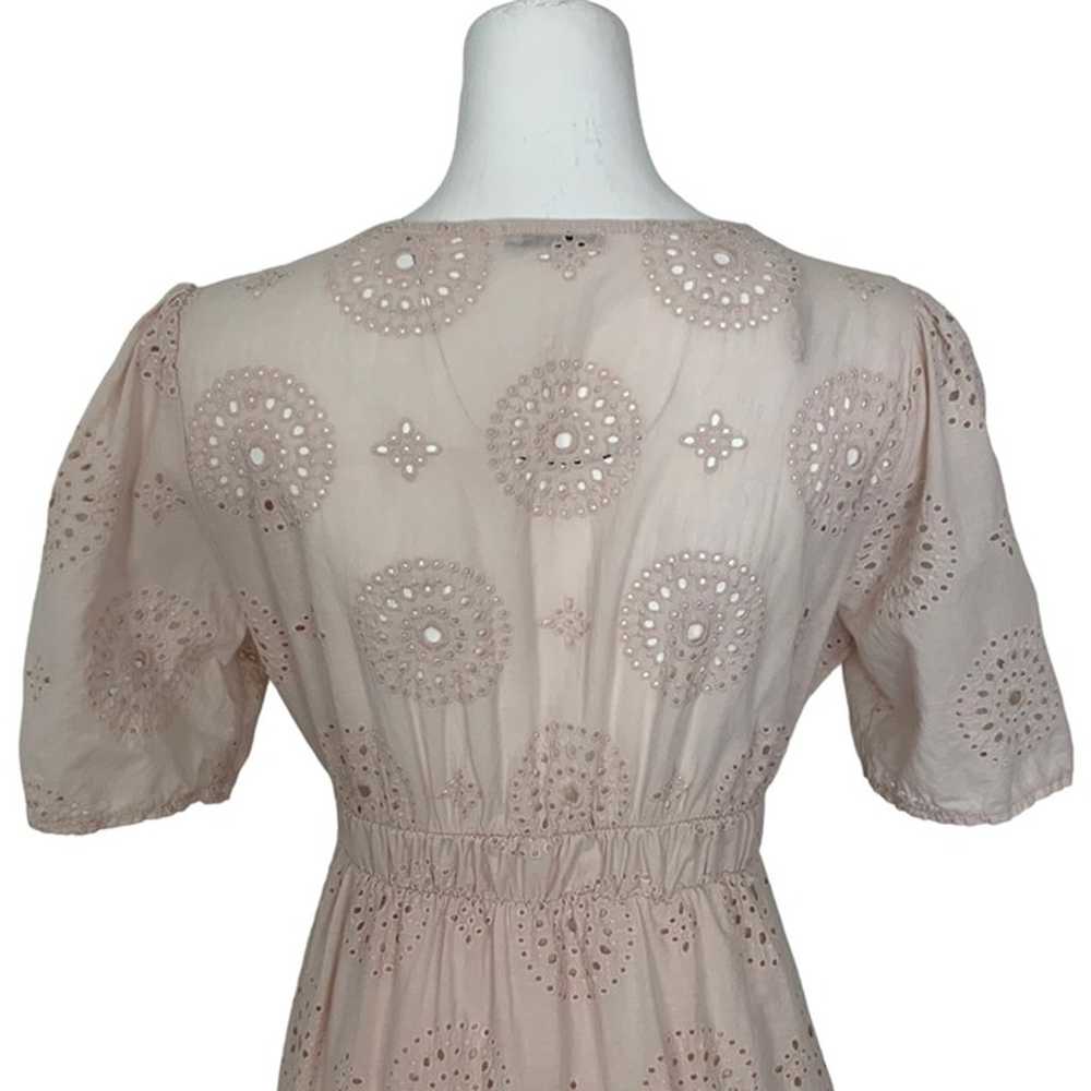 Valentina Naldi Eyelet Cotton Dress L Pale Pink S… - image 5