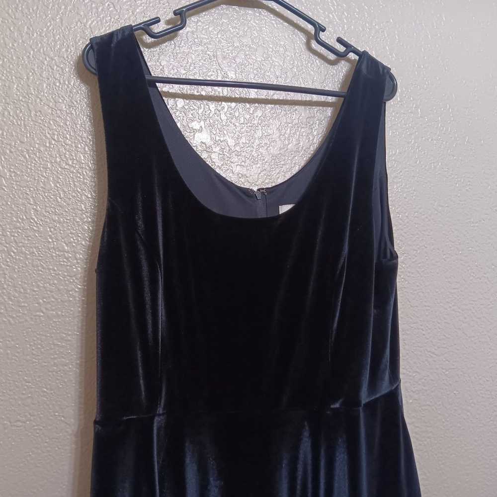 Fervour Modcloth Black Stretch Velvet Dress - image 3