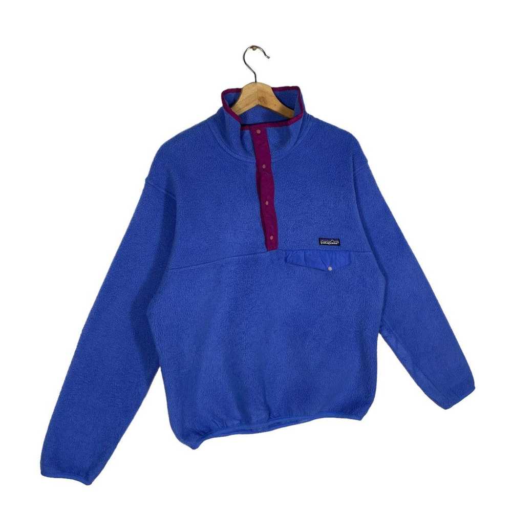 Vintage Patagonia Fleece Half Button M Size Blue … - image 3