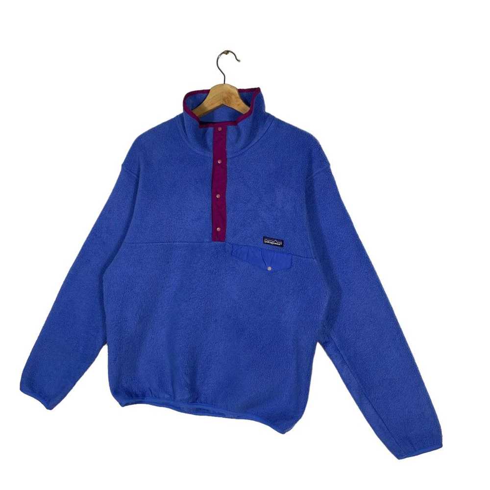 Vintage Patagonia Fleece Half Button M Size Blue … - image 4
