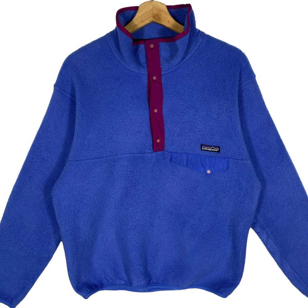 Vintage Patagonia Fleece Half Button M Size Blue … - image 5