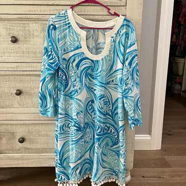Adorable Lilly Pulitzer Dress- Blue Tigers, size L