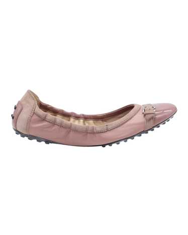 Tod's Pink Leather Ballet Flats with Rubber Pebble