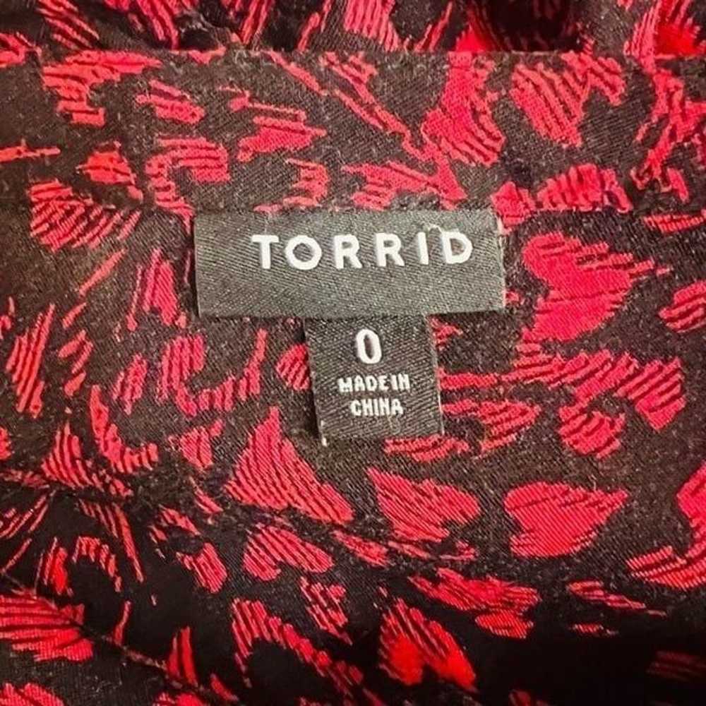 Torrid Womens Red Black Half Zip Split Neck Long … - image 5