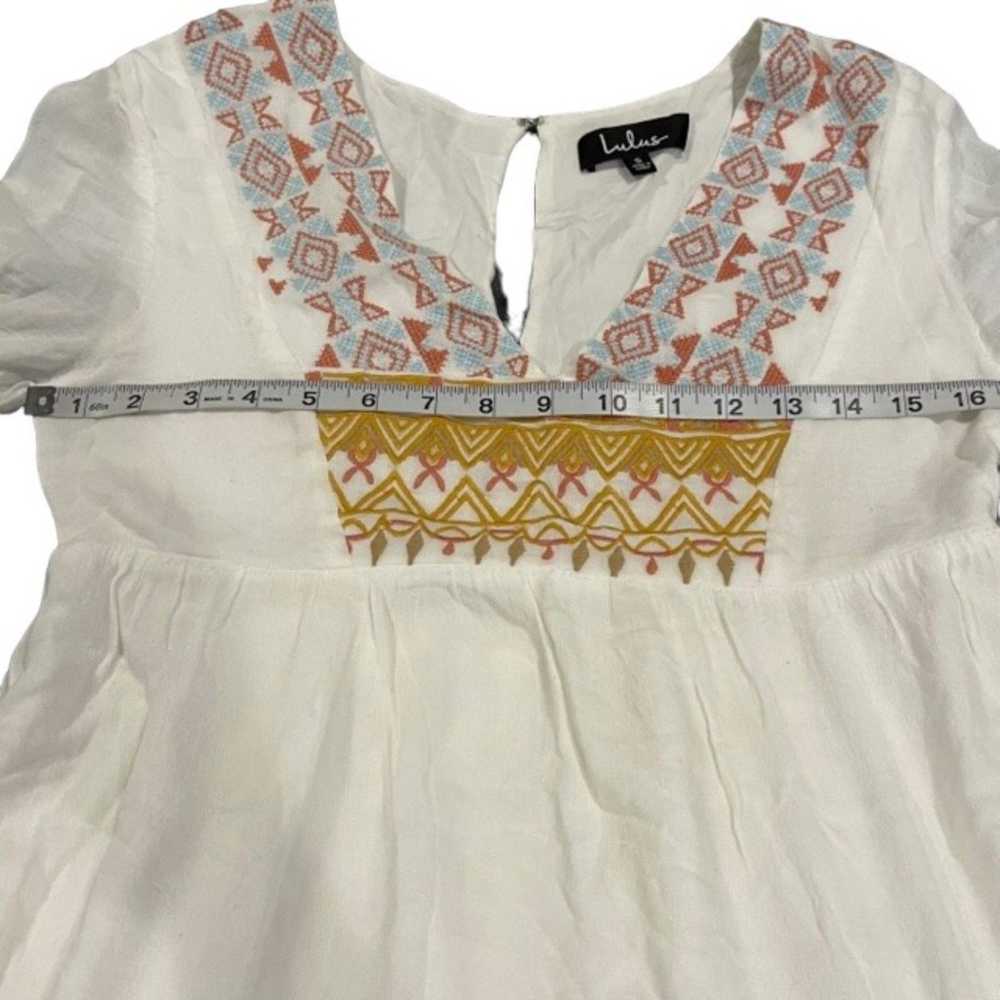 Lulu's Sunflower White Embroidered Babydoll Dress… - image 11
