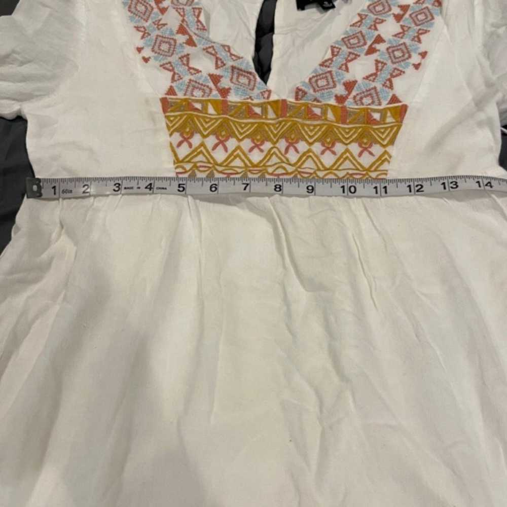 Lulu's Sunflower White Embroidered Babydoll Dress… - image 12