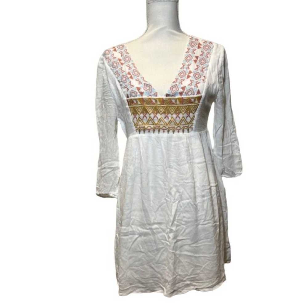 Lulu's Sunflower White Embroidered Babydoll Dress… - image 2