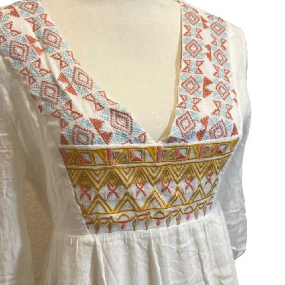 Lulu's Sunflower White Embroidered Babydoll Dress… - image 4