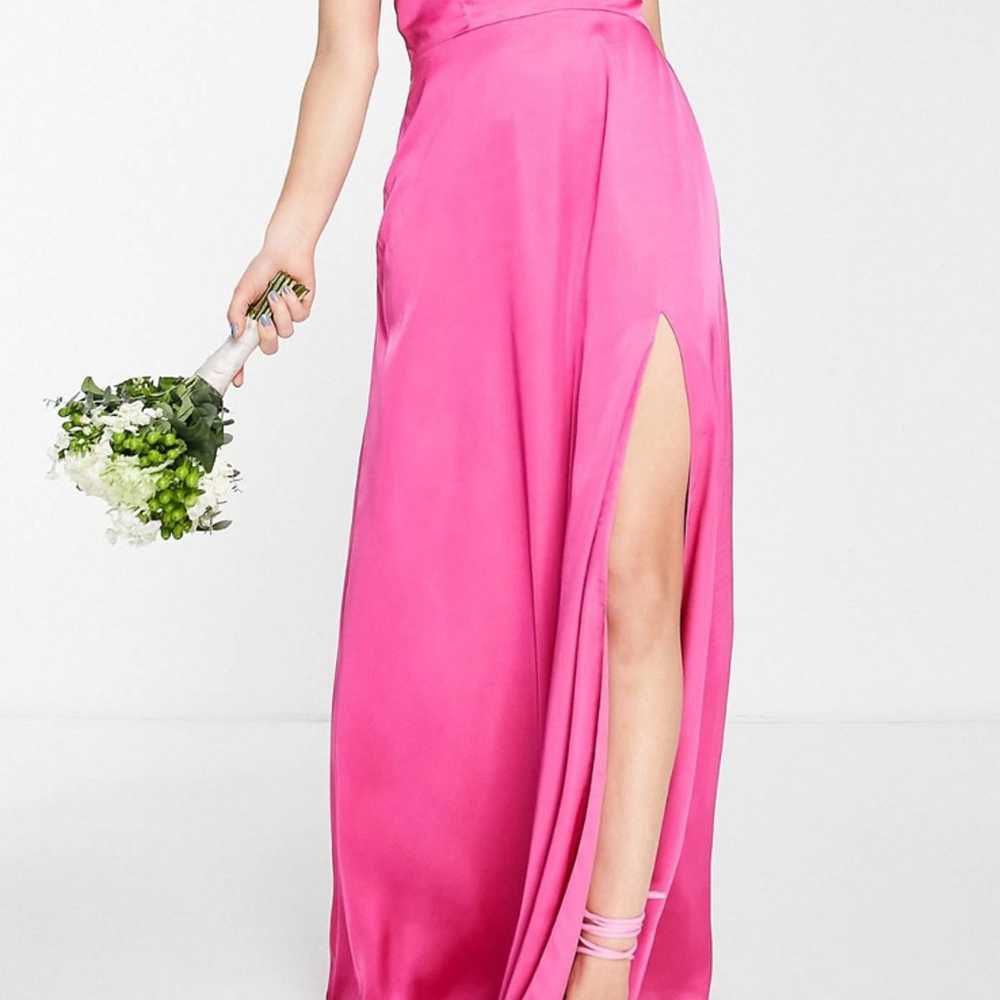 Maya Bridsemaid one shoulder dress in fuschia pink - image 1