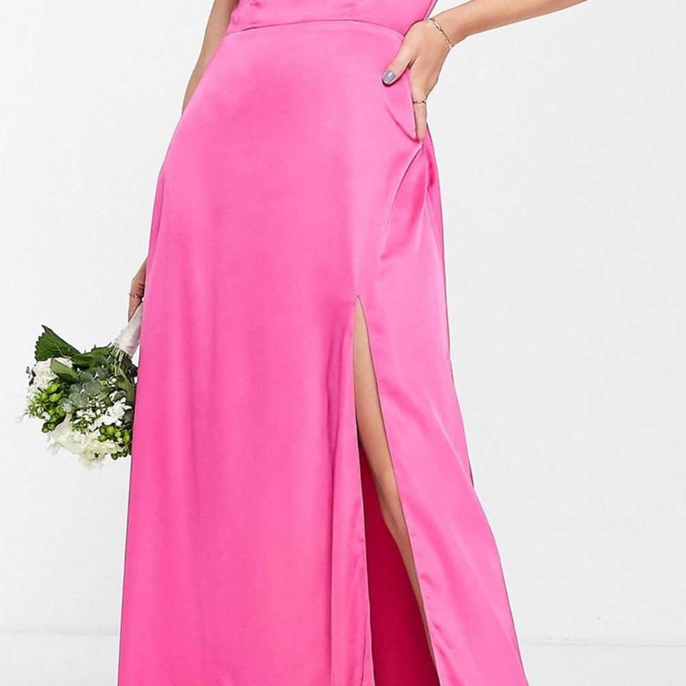 Maya Bridsemaid one shoulder dress in fuschia pink - image 4