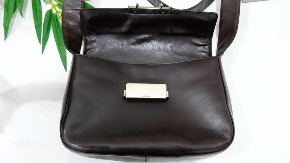 Authentic vintage prada brown leather shoulder bag - image 10