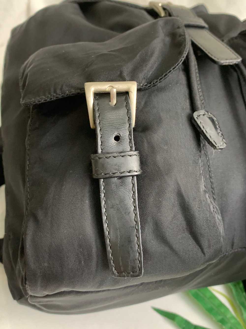 Authentic prada backpack black nylone double pock… - image 10