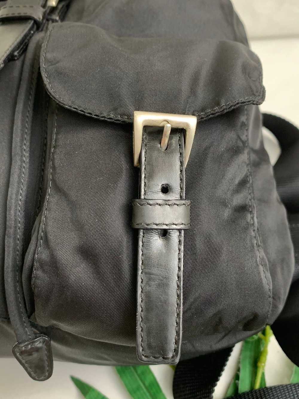 Authentic prada backpack black nylone double pock… - image 11