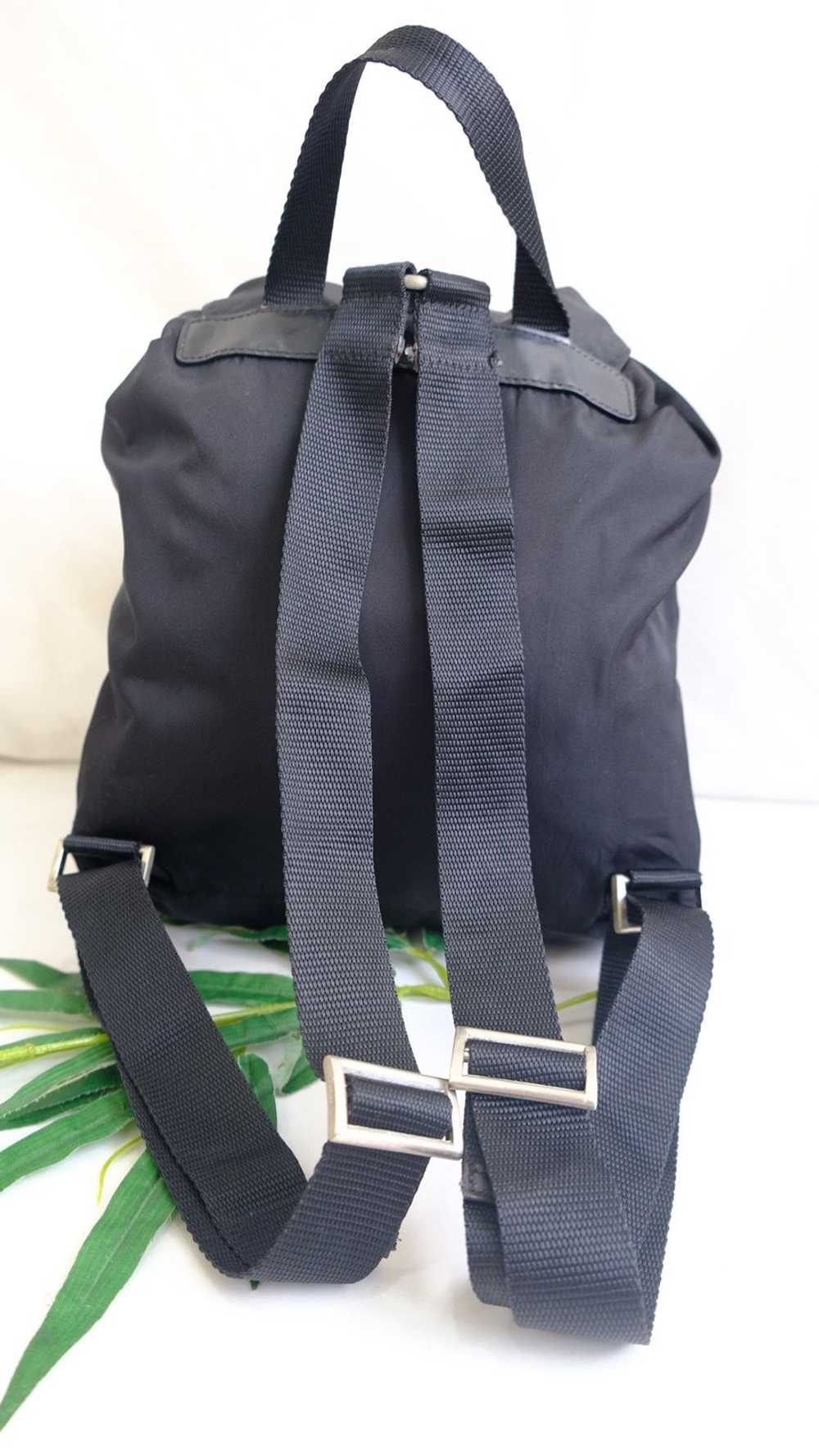Authentic prada backpack black nylone double pock… - image 3