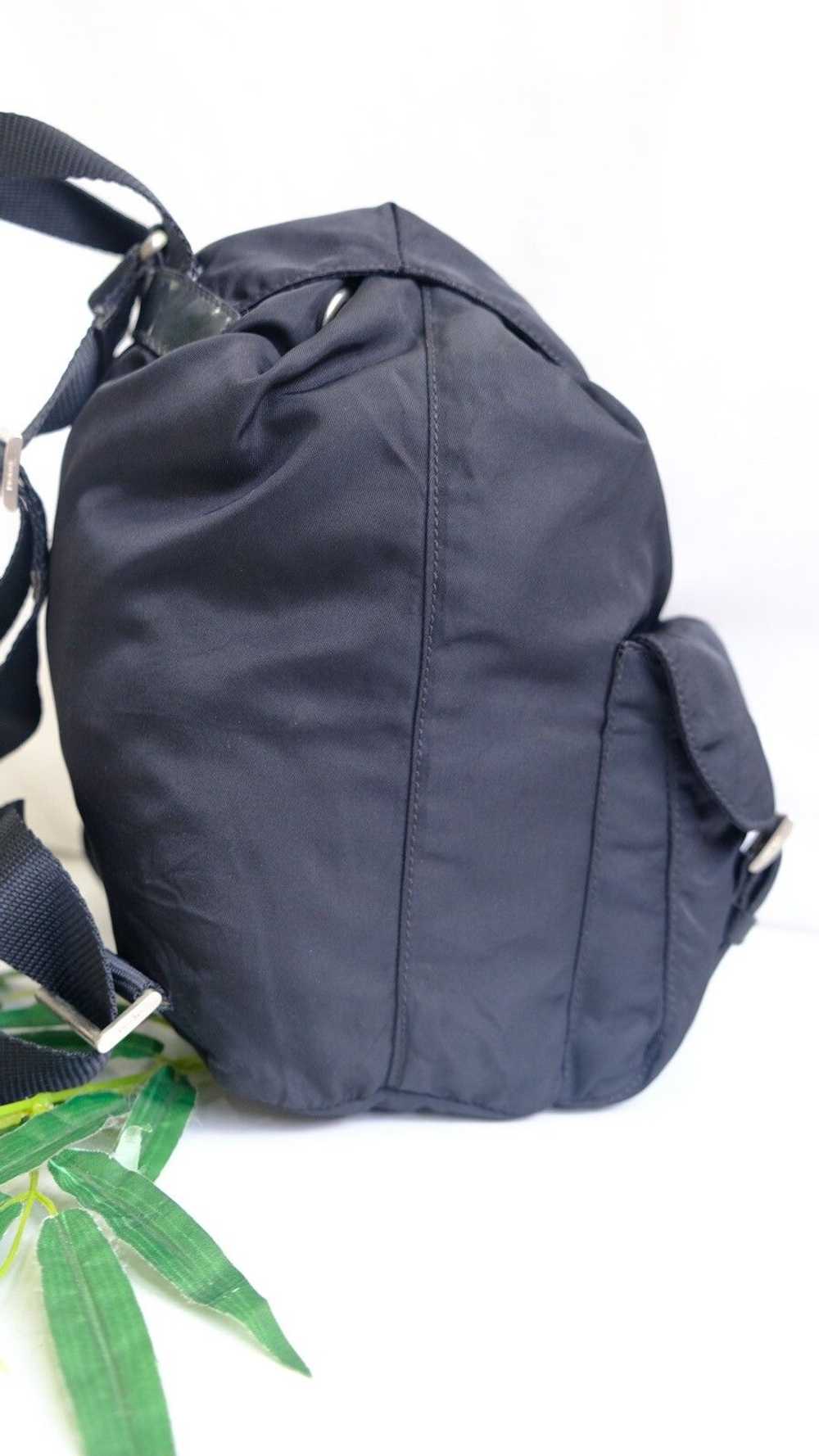 Authentic prada backpack black nylone double pock… - image 4