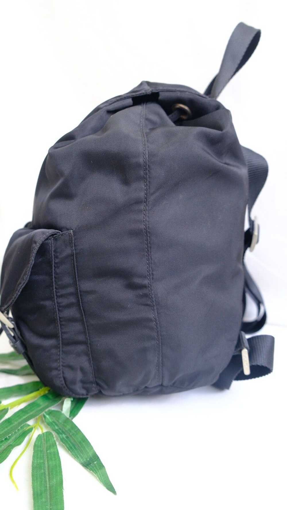 Authentic prada backpack black nylone double pock… - image 5