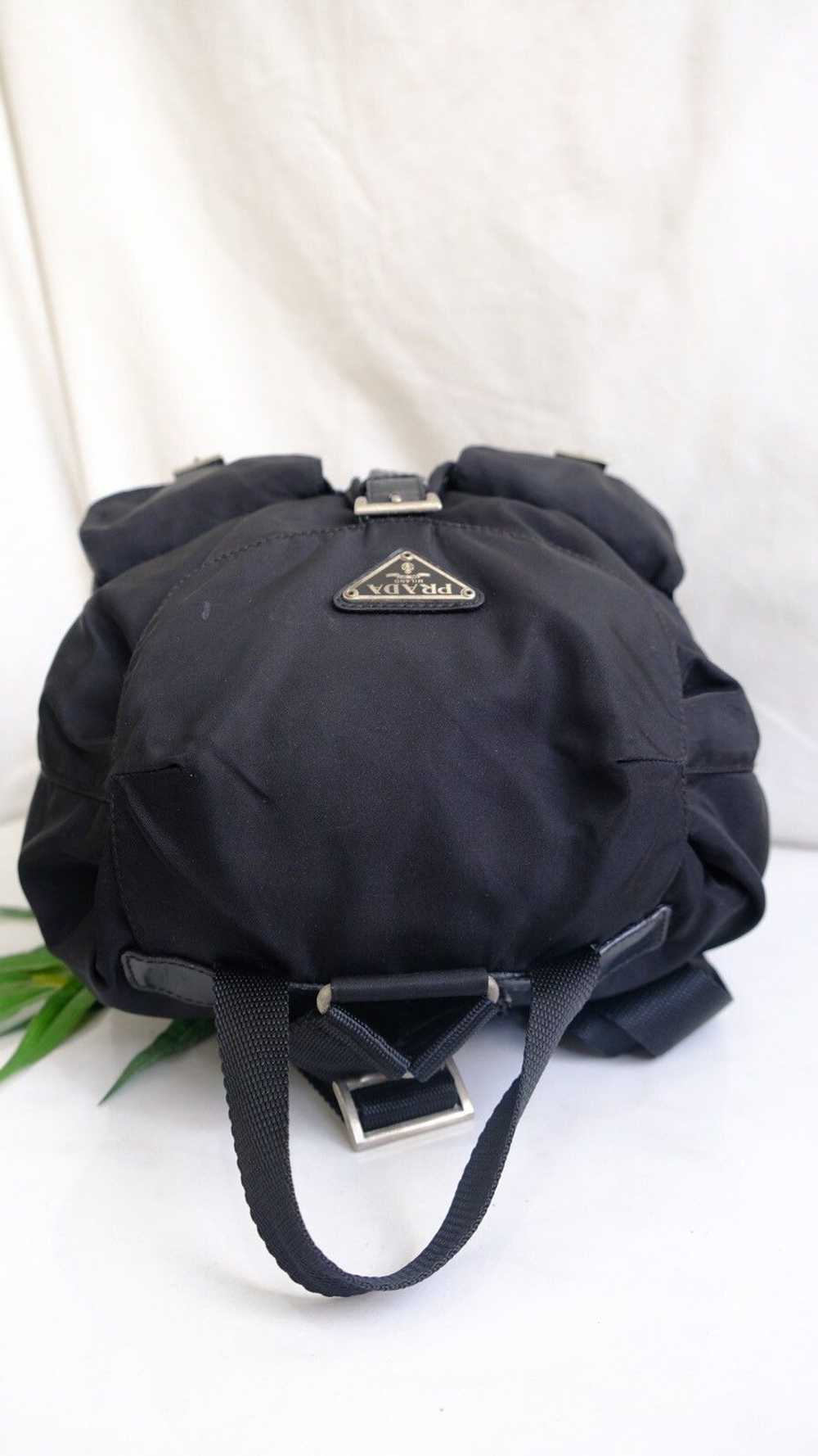 Authentic prada backpack black nylone double pock… - image 6