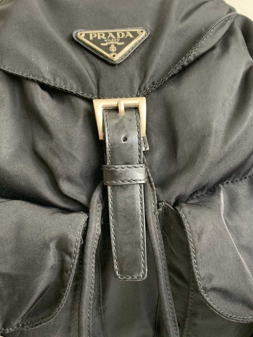 Authentic prada backpack black nylone double pock… - image 9