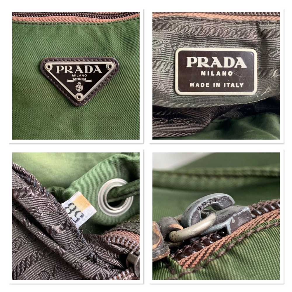 Authentic vintage Prada green army nylon backpack - image 11