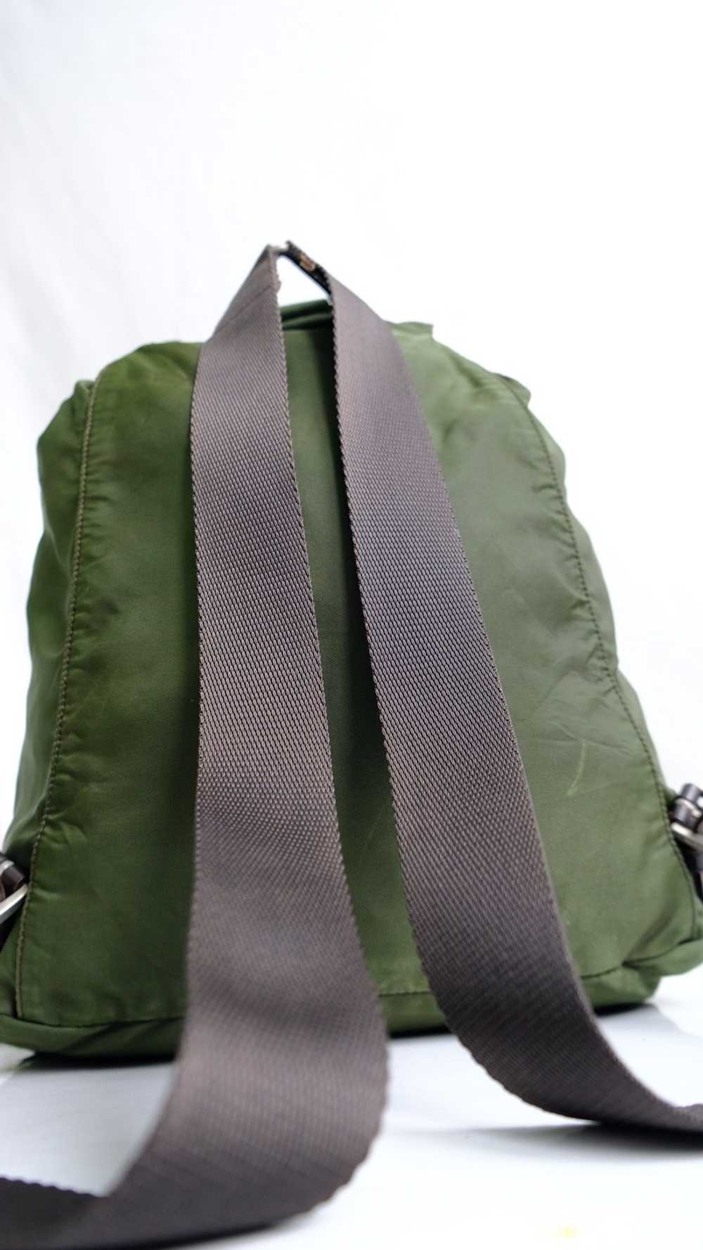 Authentic vintage Prada green army nylon backpack - image 3