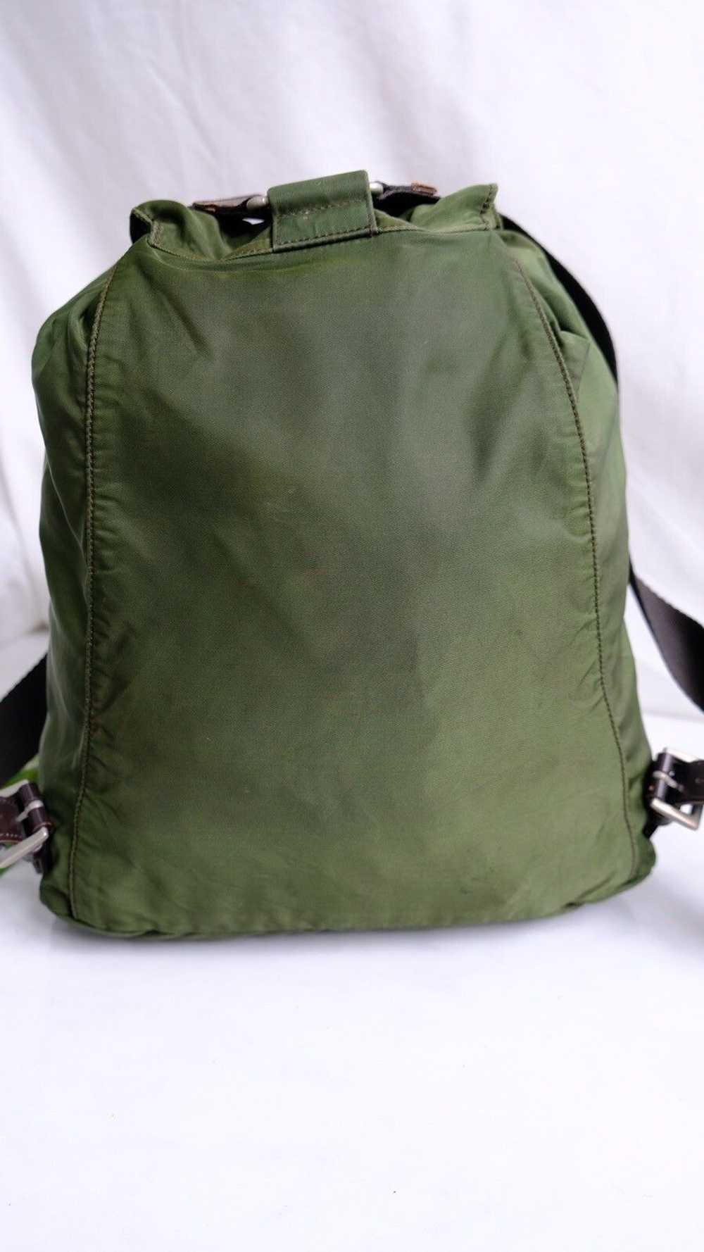 Authentic vintage Prada green army nylon backpack - image 4