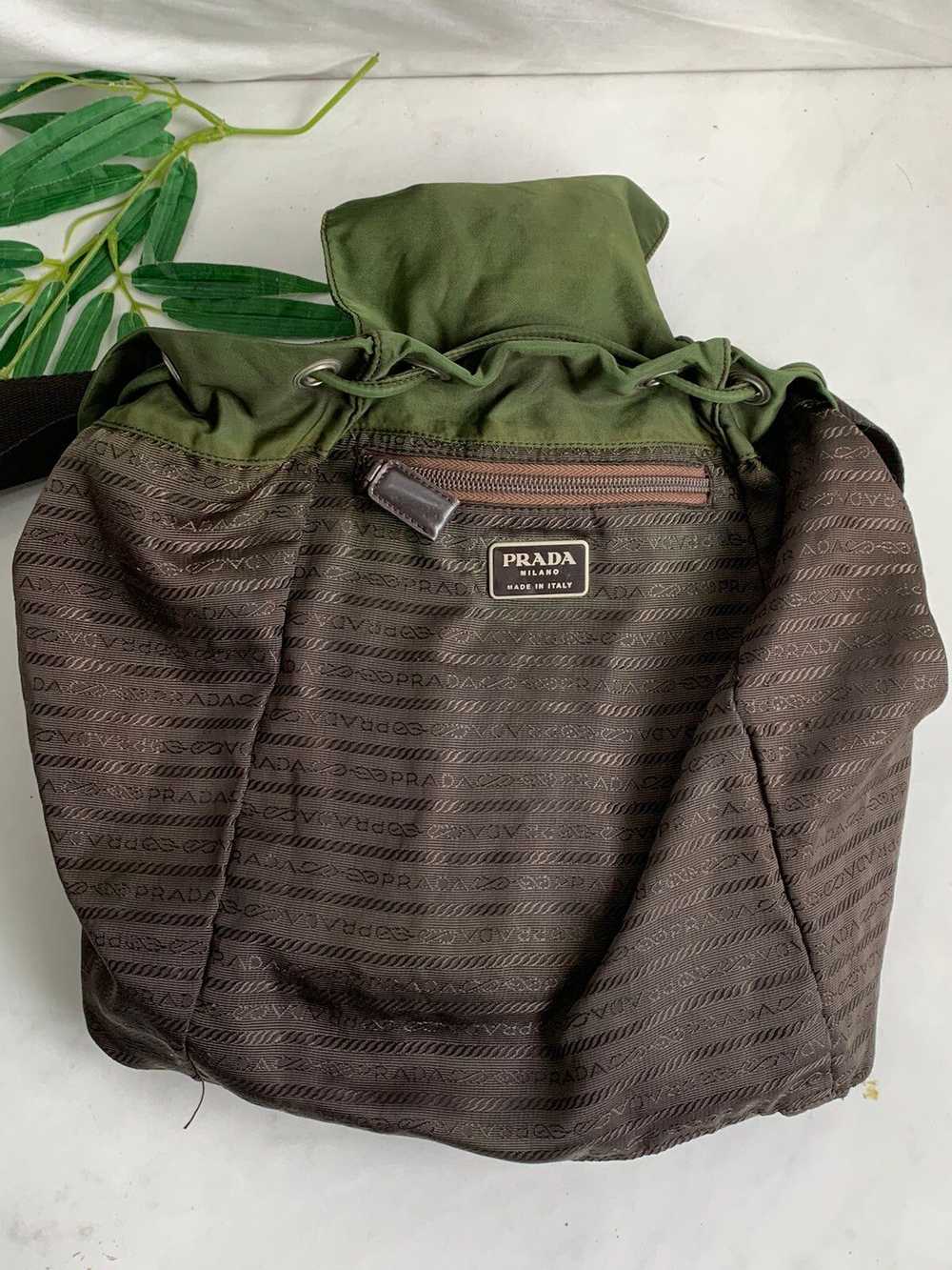 Authentic vintage Prada green army nylon backpack - image 9