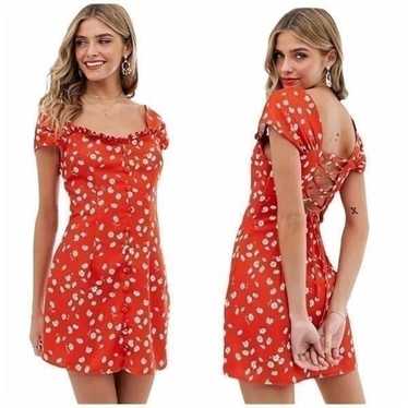 Finders Keepers Mae Mini Dress in Red Daisy