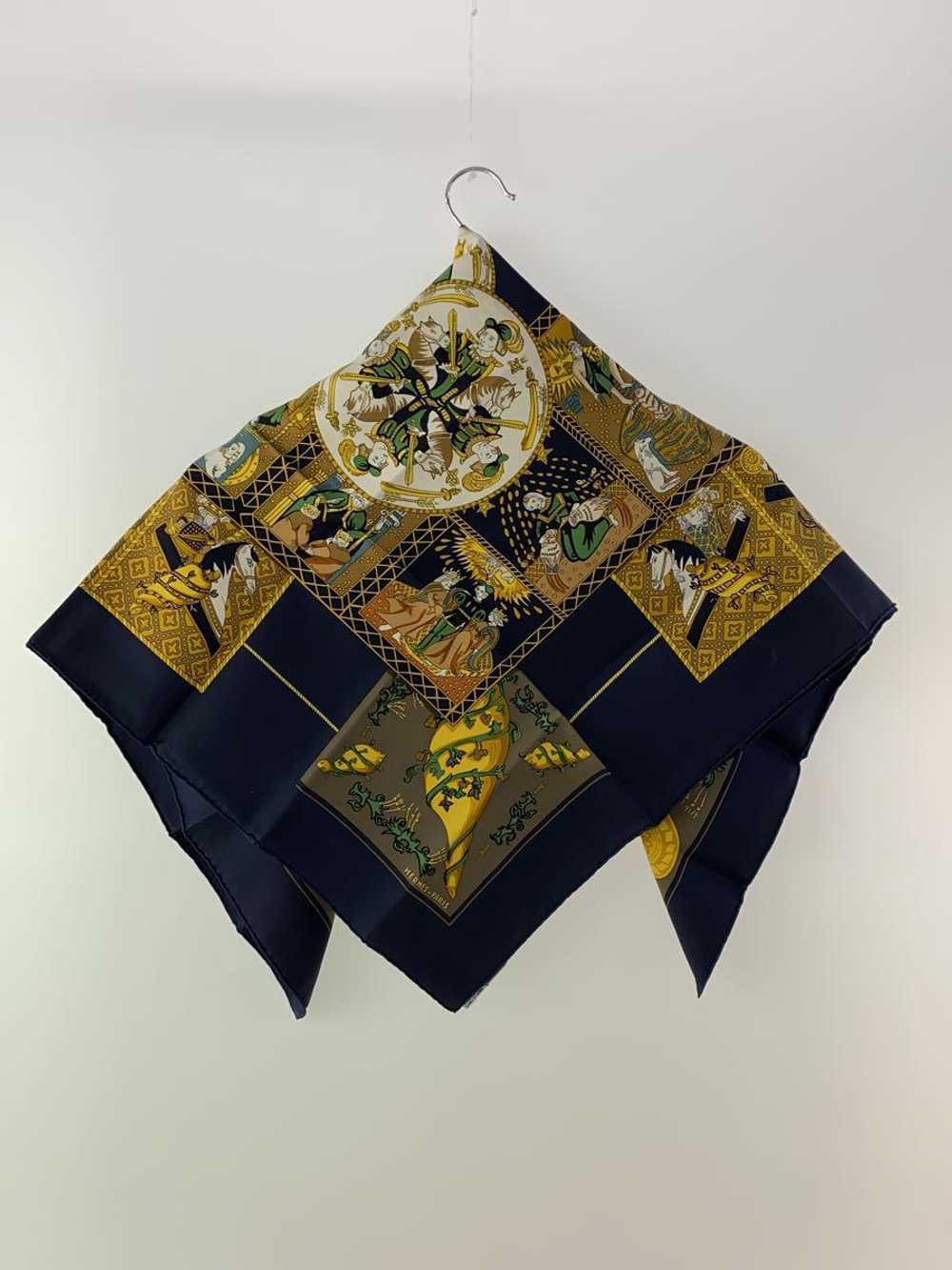 Used Hermes Letarot/Carre90/Scarf/Silk/Nvy/Allove… - image 2