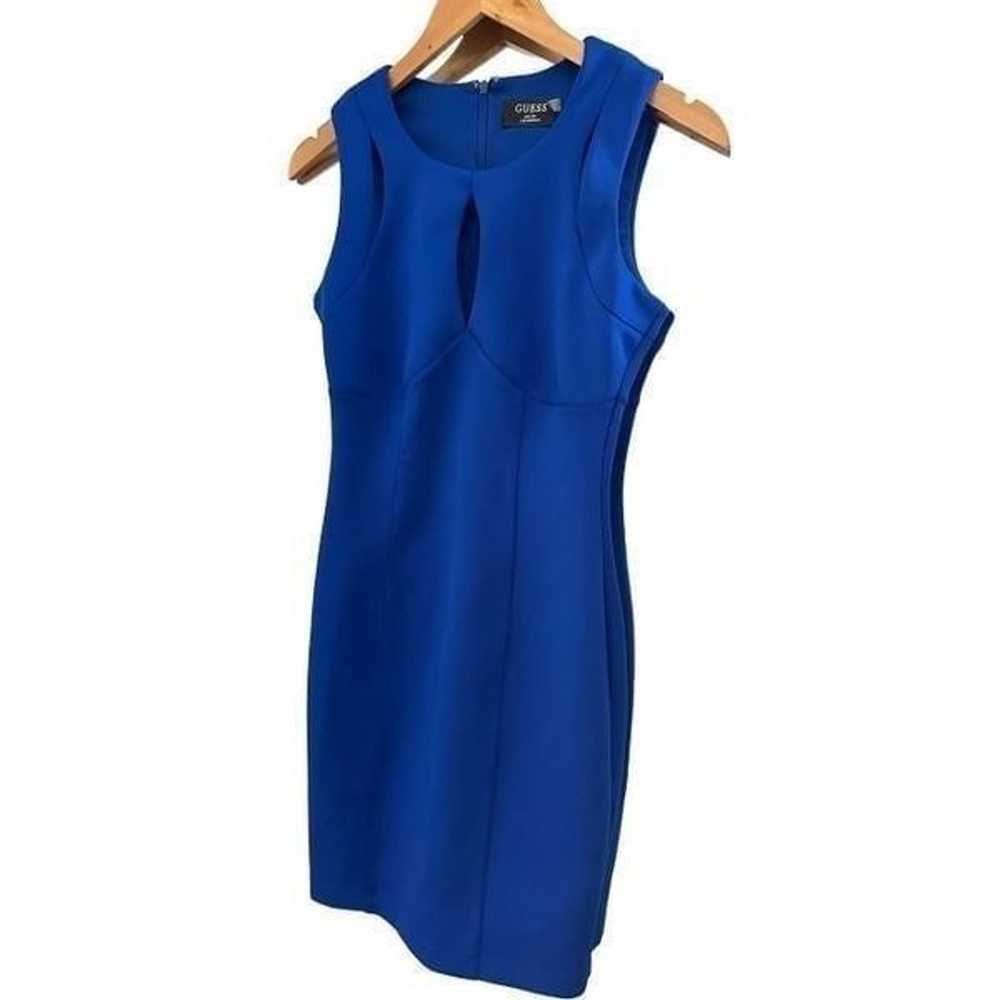 Guess Bodycon Blue Knee Length Dress Size 2 - image 1